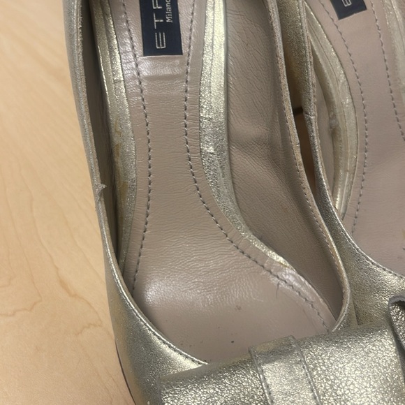Etro Gold Dressy Block Heels 37.5 REDUCED - Picture 6 of 10